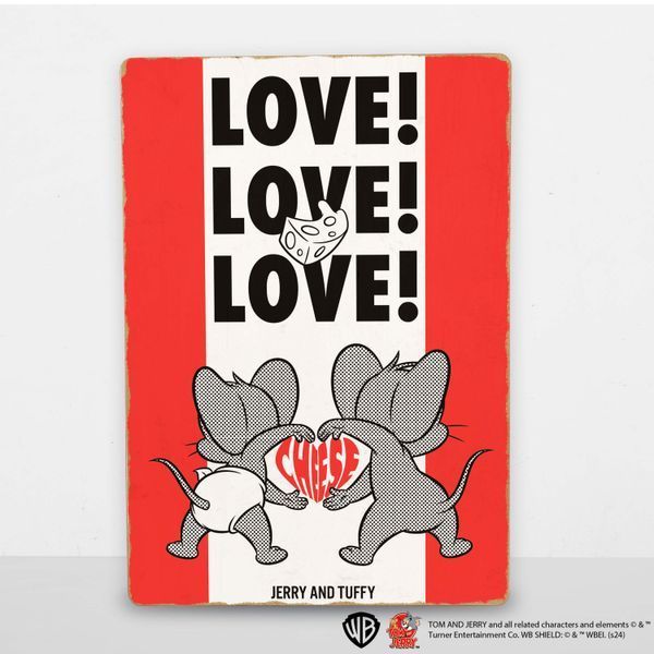 Дерев'яний постер Том і Джеррі Love Cheese А4 wstj101 фото