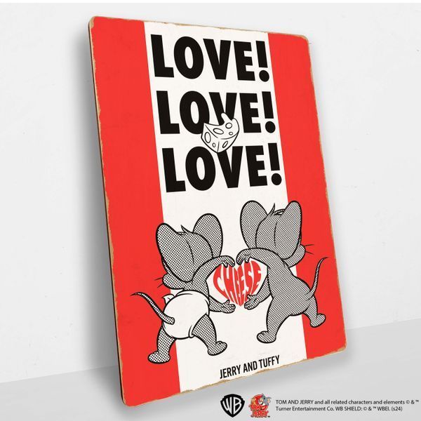 Дерев'яний постер Том і Джеррі Love Cheese А4 wstj101 фото