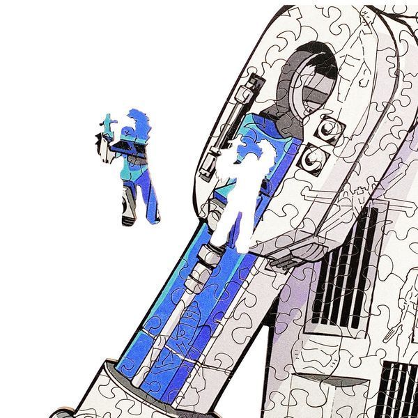 Фігурний дерев'яний пазл R2D2 L WSUA0073 фото