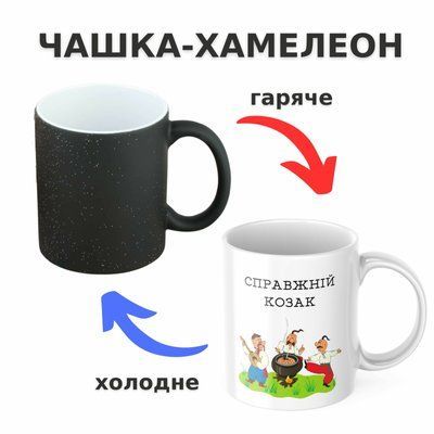 Чашка-хамелеон з принтом 330 мл Справжній козак CHSHKBRMBL723 фото