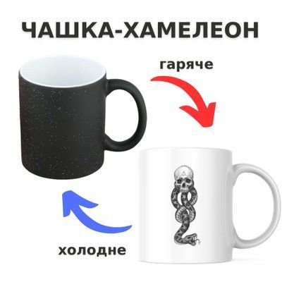 Чашка-хамелеон з принтом 330 мл Чорна мітка CHSHKBRMBL519 фото