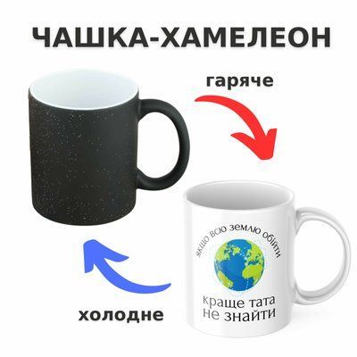 Чашка-хамелеон з принтом 330 мл Кращий тато на планеті CHSHKBRMBL773 фото