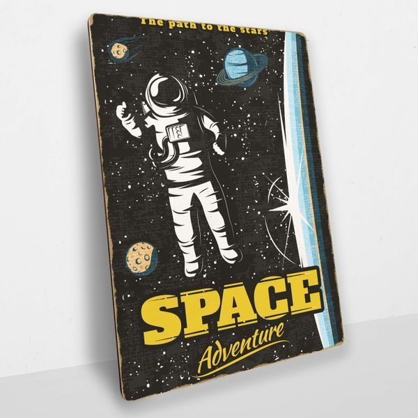 Постер дерев'яний Space adventure А5 PSTRSBRMBL1484 фото